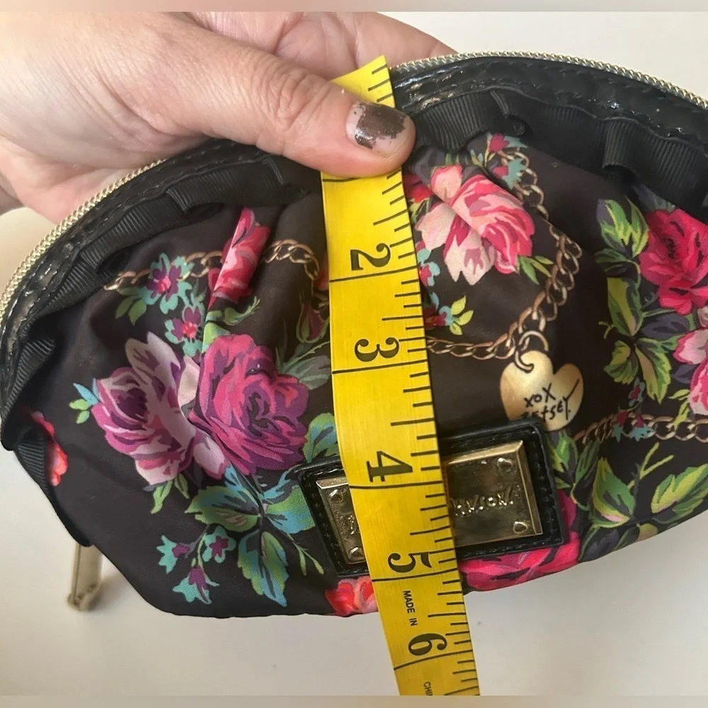 Betsey Johnson Black floral Cosmetic bag
